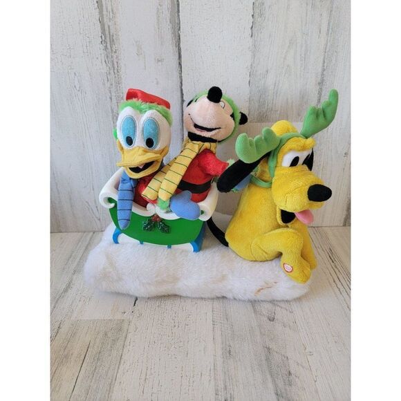 Gemmy Disney Pluto Mickey Mouse Donald AS IS 2004 plush animated Xmas figure - Picture 3 of 13